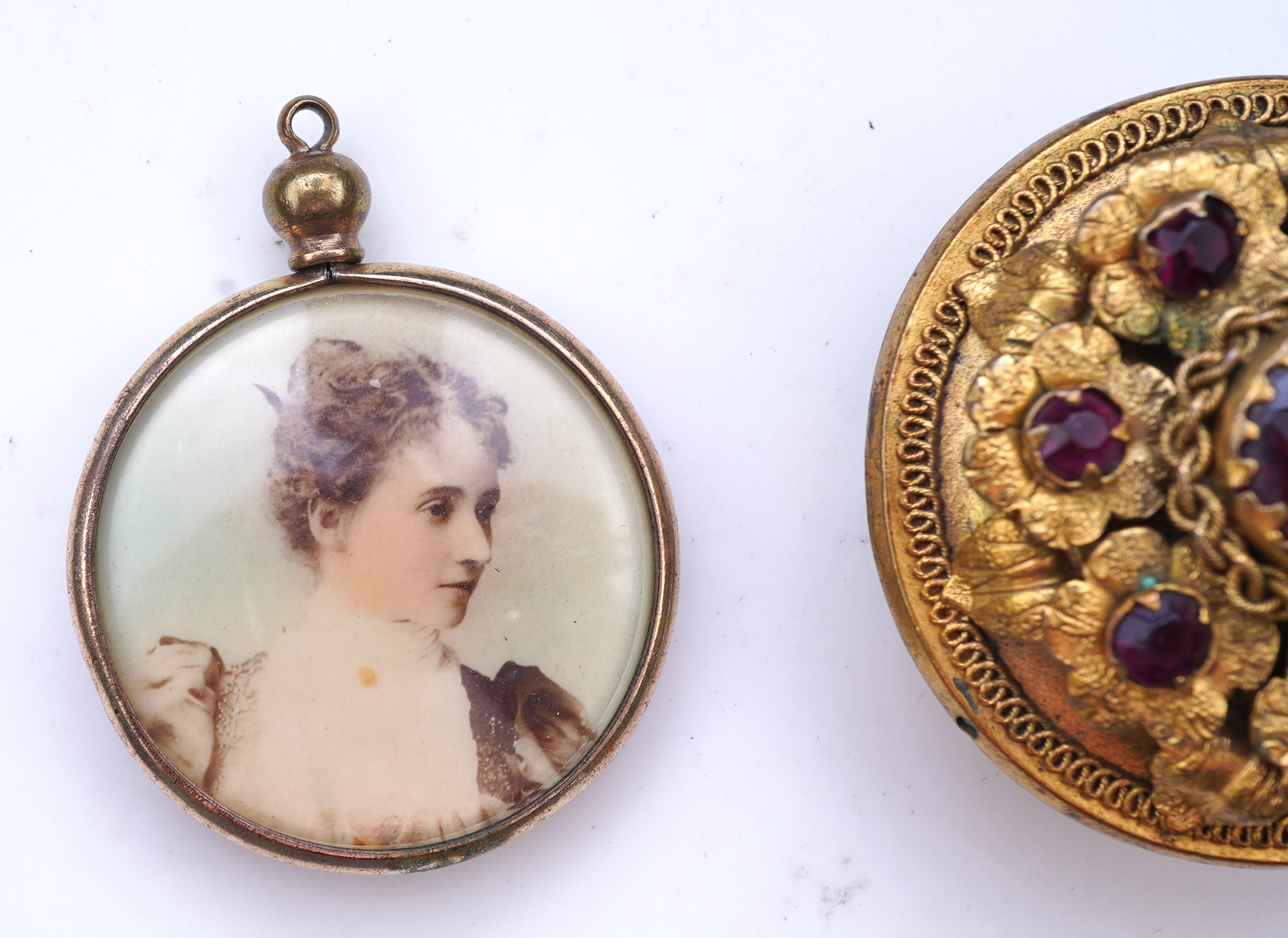 A group of antique gilt metal jewellery, 19th century